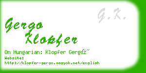 gergo klopfer business card